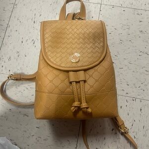 Elegant Tan Woven Backpack